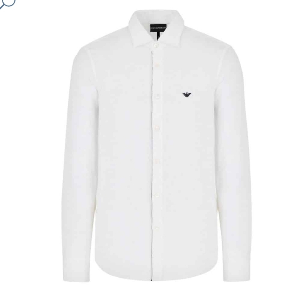 Emporio Armani Men's White Dress Shirt - SIZE L In Good Condition